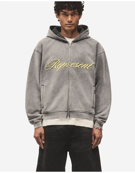 Hanorac Represent, Script Logo, Zip, Grey - MLM10002547 Hanorac Represent, Script Logo, Zip, Grey - MLM10002547