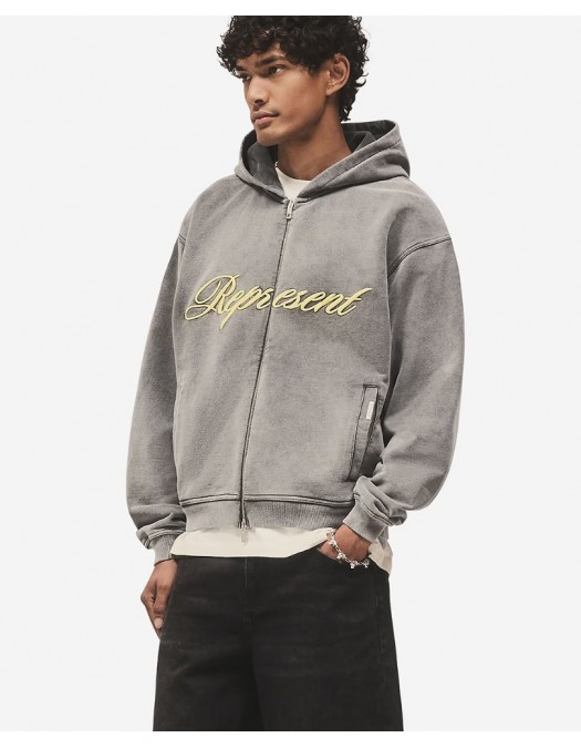 Hanorac Represent, Script Logo, Zip, Grey - MLM10002547 Hanorac Represent, Script Logo, Zip, Grey - MLM10002547