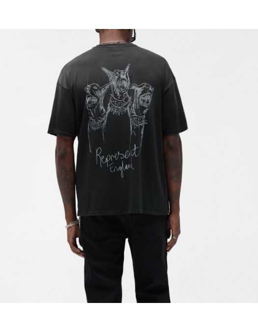 Tricou REPRESENT, Hand Drawn Thoroughbred Dogs, Negru - MLM10038303