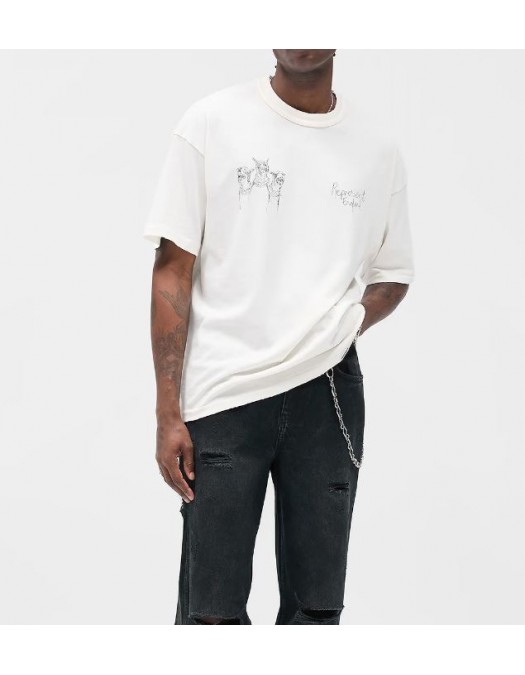Tricou REPRESENT, Hand Drawn Thoroughbred Dogs, Alb - MLM10038372