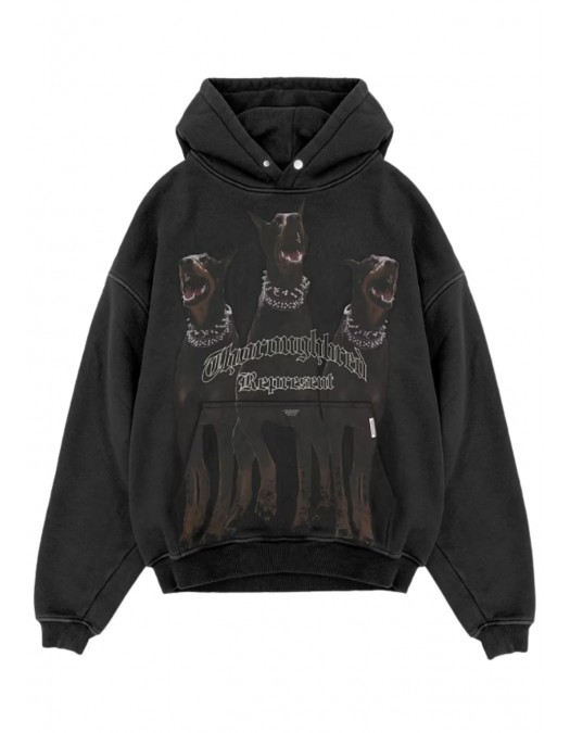 Hanorac RREPRESENT, Thoroughbred hoodie, Used Black, Oversized Fit - MLM10055603
