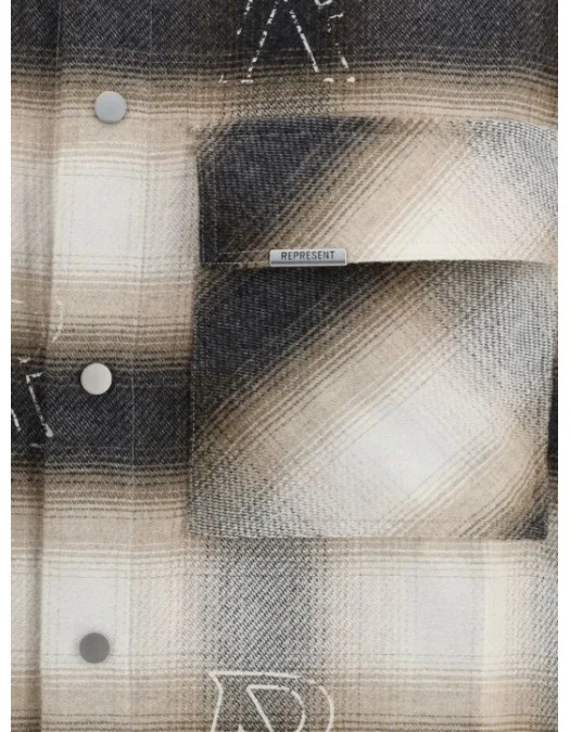 Camasa REPRESENT, initial-motif flannel shirt - MLM1007780146