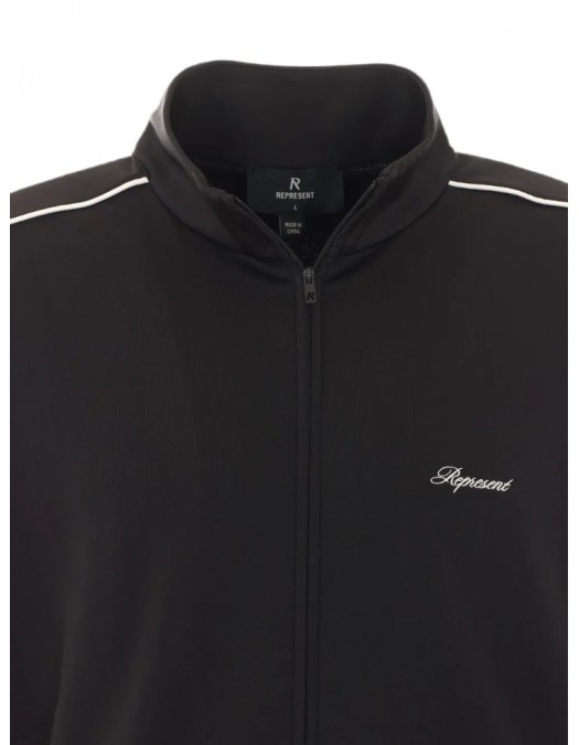 Jacheta REPRESENT, embroidered-logo piped-detail track jacket, Negru - MLM10109201
