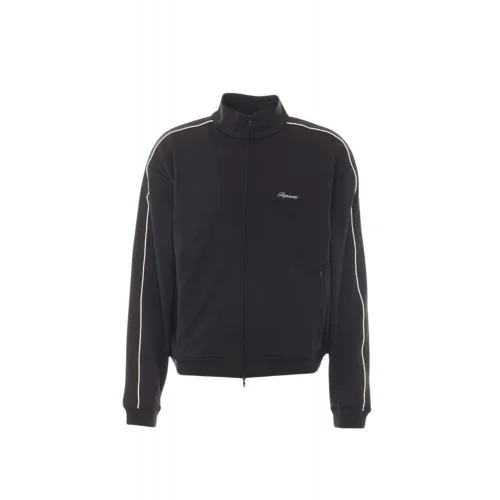 Jacheta REPRESENT, embroidered-logo piped-detail track jacket, Negru
