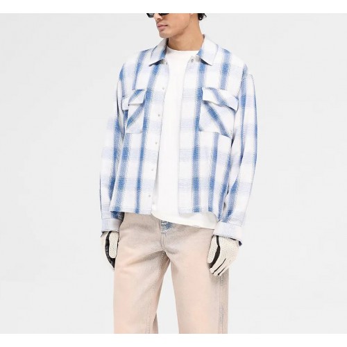 Camasa Represent, Season Flannel, White Deitals, Mid Blue Camasa Represent, Season Flannel, White Deitals, Mid Blue