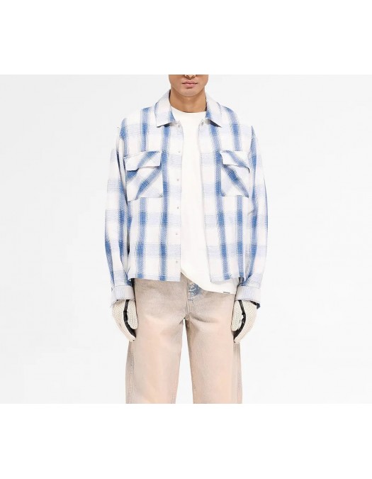 Pulover Represent, Season Flannel, White Deitals, Mid Blue - MLM290507