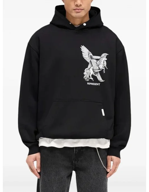 Hanorac REPRESENT, Motion Hoodie, Black - MLM4106501 Hanorac REPRESENT, Motion Hoodie, Black - MLM4106501