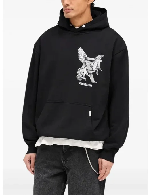 Hanorac REPRESENT, Motion Hoodie, Black - MLM4106501 Hanorac REPRESENT, Motion Hoodie, Black - MLM4106501