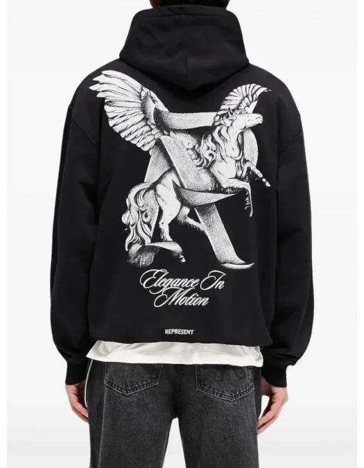 Hanorac REPRESENT, Motion Hoodie, Black - MLM4106501 Hanorac REPRESENT, Motion Hoodie, Black - MLM4106501