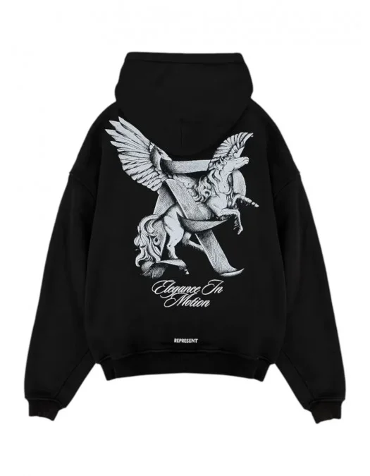 Hanorac REPRESENT, Motion Hoodie, Black - MLM4106501 Hanorac REPRESENT, Motion Hoodie, Black - MLM4106501