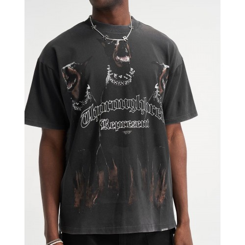 Tricou Represent,  Thoroughbred Print, Vintage Black, Oversized Tricou Represent,  Thoroughbred Print, Vintage Black, Oversized
