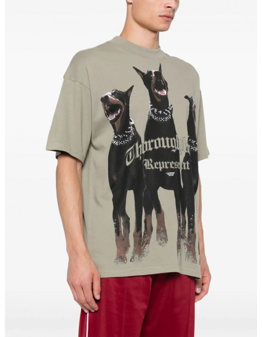 Tricou Represent, Thoroughbred Print, Vintage, Green - MLM41135066