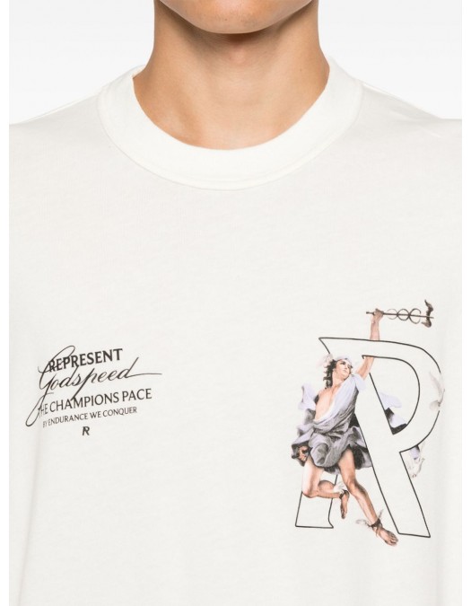 Tricou REPRESENT, Hermes God, White