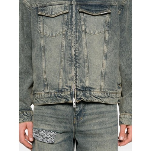 Jacheta REPRESENT, R4 washed-denim jacket, indigo blue
