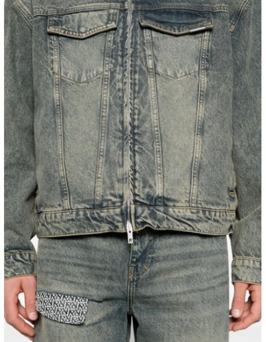 Jacheta REPRESENT, R4 washed-denim jacket, indigo blue - MLM61925