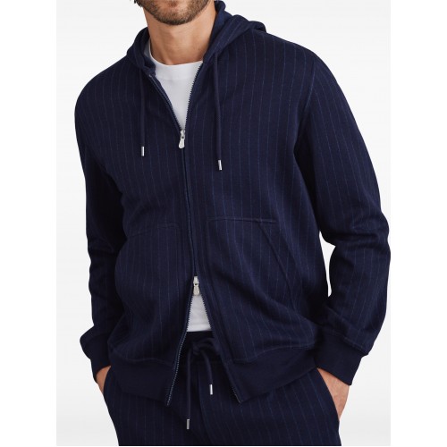 Hanorac BRUNELLO CUCINELLI, Model dungat, Albastru marin Hanorac BRUNELLO CUCINELLI, Model dungat, Albastru marin