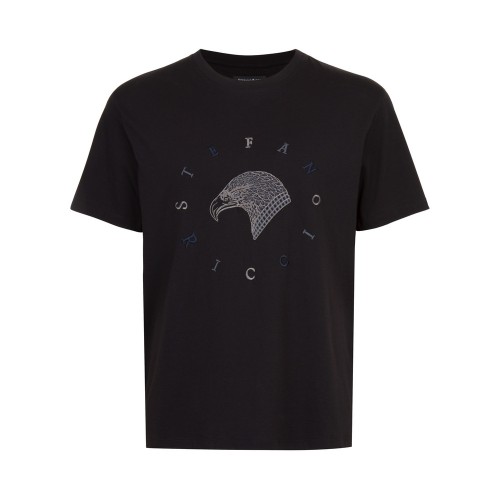 Tricou STEFANO RICCI, Model Clasic, Insertie Logo, Black Tricou STEFANO RICCI, Model Clasic, Insertie Logo, Black