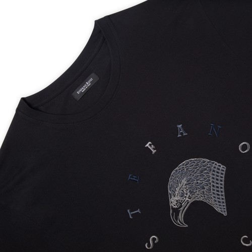 Tricou STEFANO RICCI, Model Clasic, Insertie Logo, Black Tricou STEFANO RICCI, Model Clasic, Insertie Logo, Black