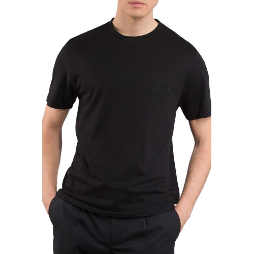 Tricou STEFANO RICCI, Isertie Logo, Black, Clasic Tricou STEFANO RICCI, Isertie Logo, Black, Clasic