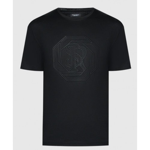Tricou STEFANO RICCI, Logo Insert, Black Tricou STEFANO RICCI, Logo Insert, Black