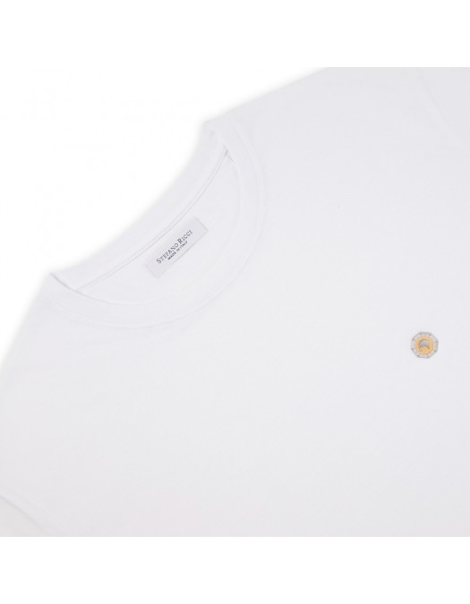 Tricou STEFANO RICCI, Simple Design, Logo Insert, White - MNH4403700803W000