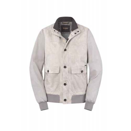 Jacheta MOORER, Suede bomber jacket, Grey