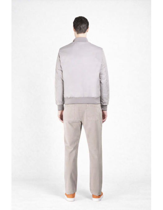 Jacheta MOORER, Suede bomber jacket, Grey - MOUGI100034TEPA058V3062