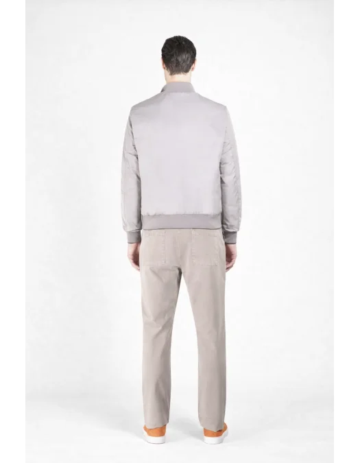 Jacheta MOORER, Suede bomber jacket, Grey - MOUGI100034TEPA058V3062