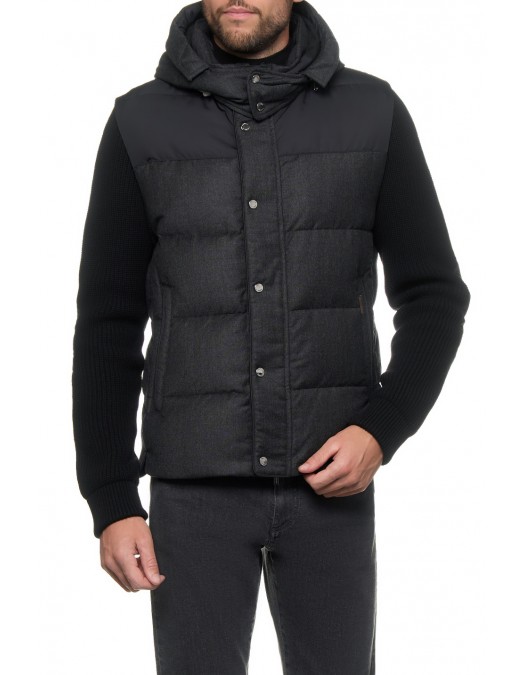 Geaca MOORER, Puffer Vest, Quilted, Dark Grey & Black, Windproof - MOUGI100418TEPA240