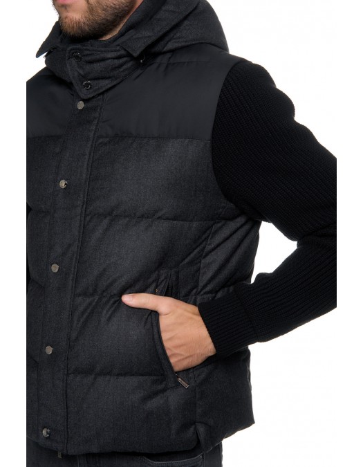 Geaca MOORER, Puffer Vest, Quilted, Dark Grey & Black, Windproof - MOUGI100418TEPA240