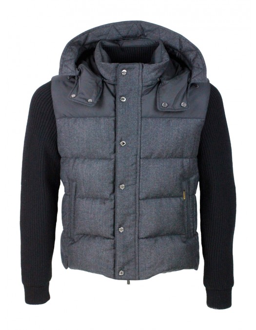 Geaca MOORER, Puffer Vest, Quilted, Dark Grey & Black, Windproof - MOUGI100418TEPA240