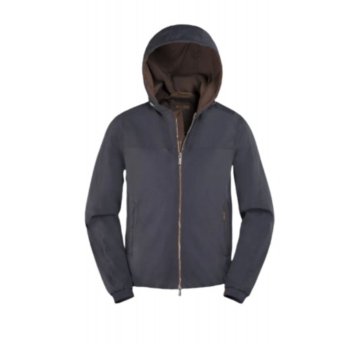 Jacheta MOORER, Albori-Tj hooded zip-fastening jacket