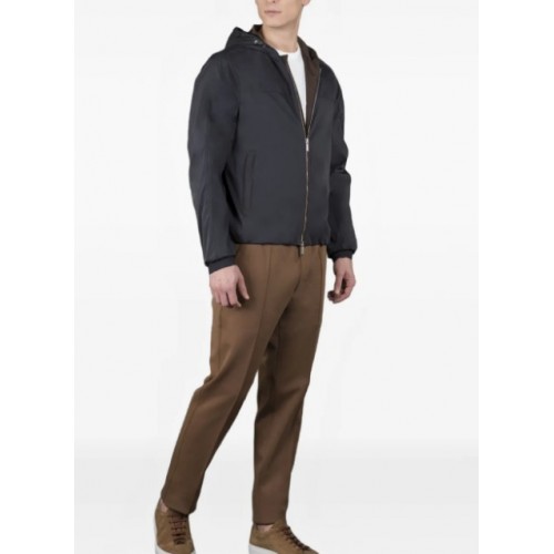 Jacheta MOORER, Albori-Tj hooded zip-fastening jacket