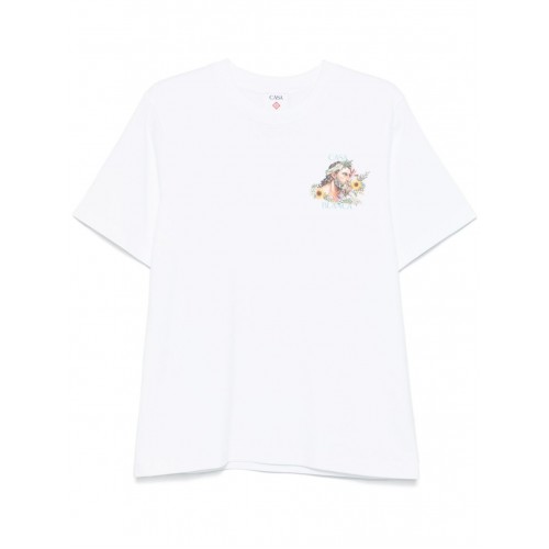 Tricou Casablanca, Colorful Print, White Tricou Casablanca, Colorful Print, White