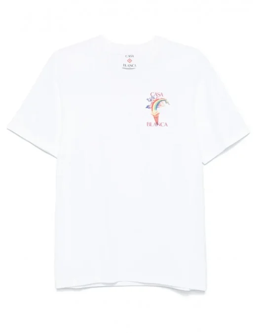 Tricou Casablanca, Rainbow Print, White - MPS25JTS00103 Tricou Casablanca, Rainbow Print, White - MPS25JTS00103