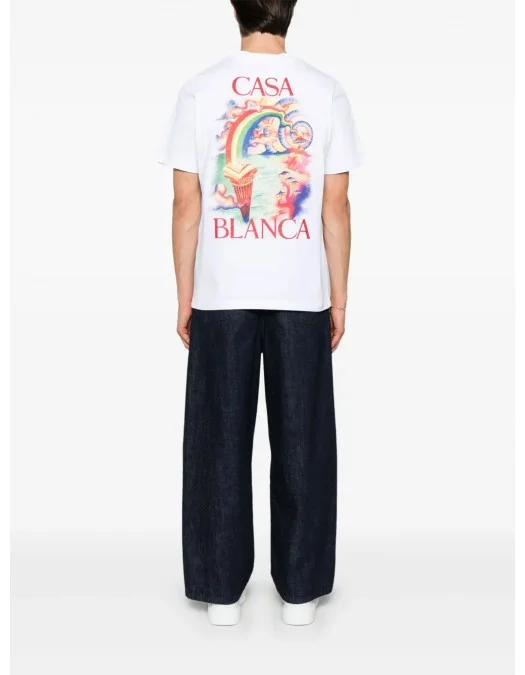 Tricou Casablanca, Rainbow Print, White - MPS25JTS00103 Tricou Casablanca, Rainbow Print, White - MPS25JTS00103