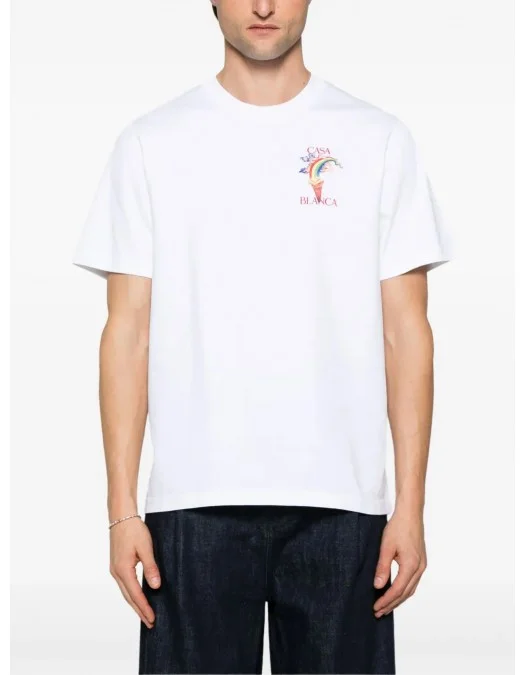 Tricou Casablanca, Rainbow Print, White - MPS25JTS00103 Tricou Casablanca, Rainbow Print, White - MPS25JTS00103