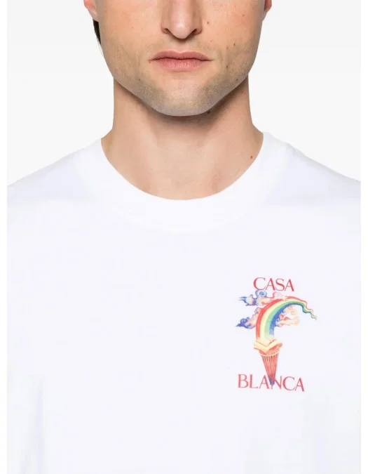 Tricou Casablanca, Rainbow Print, White - MPS25JTS00103 Tricou Casablanca, Rainbow Print, White - MPS25JTS00103