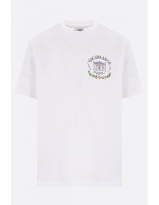 Tricou Casablanca, Le Passage Front Print, White - MPS25JTS00108LE