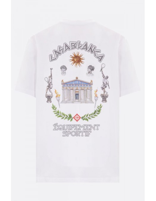 Tricou Casablanca, Le Passage Front Print, White - MPS25JTS00108LE