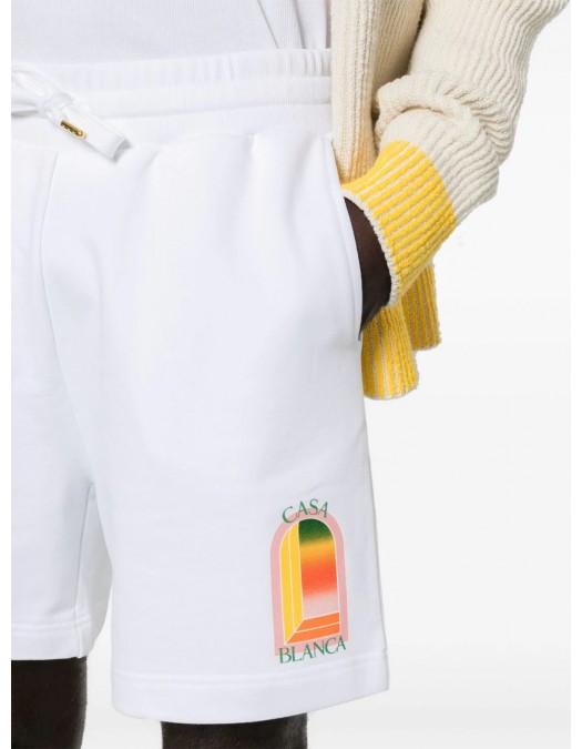 Pantaloni scurti Casablanca, Color Print, White - MS24JTR00313LOOPBACKGRADIENT