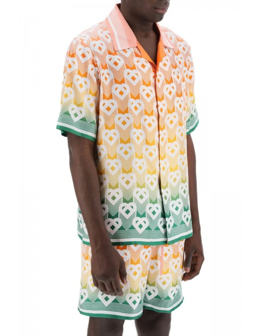 Camasa Casablanca, Bowling shirt with heart mon, Multicolor - MS24SH00308SILK