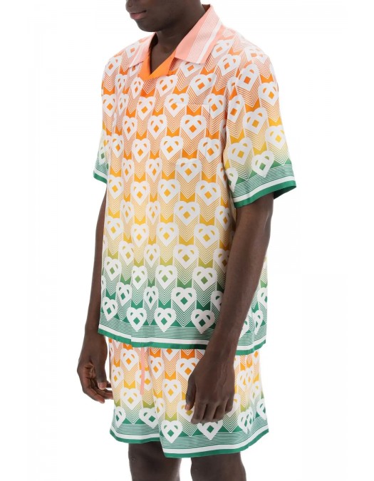 Camasa Casablanca, Bowling shirt with heart mon, Multicolor - MS24SH00308SILK