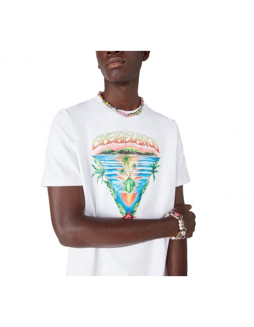 Tricou CASABLANCA, Innocence Triangle Short Sleeve T‑Shirt, White - MSP26JTS00119EXBCINNOCENCETRIANGLE