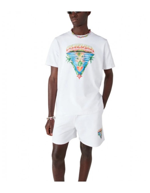 Tricou CASABLANCA, Innocence Triangle Short Sleeve T‑Shirt, White - MSP26JTS00119EXBCINNOCENCETRIANGLE