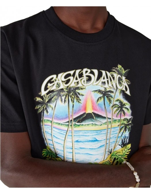 Tricou CASABLANCA, Volcano Short Sleeve T‑Shirt, Black - MSP26JTS00121EXBCVOLCANO