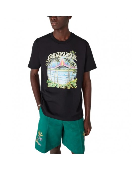 Tricou CASABLANCA, Volcano Short Sleeve T‑Shirt, Black - MSP26JTS00121EXBCVOLCANO