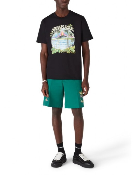 Tricou CASABLANCA, Volcano Short Sleeve T‑Shirt, Black - MSP26JTS00121EXBCVOLCANO