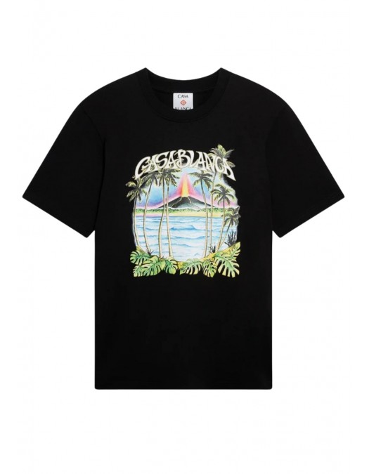 Tricou CASABLANCA, Volcano Short Sleeve T‑Shirt, Black - MSP26JTS00121EXBCVOLCANO