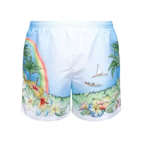 Short CASABLANCA, Aloha-print swim shorts